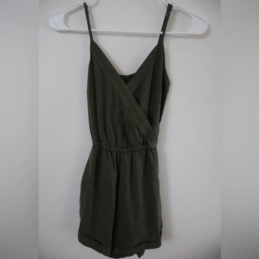 Abercrombie & Fitch Olive Green Wrap Romper